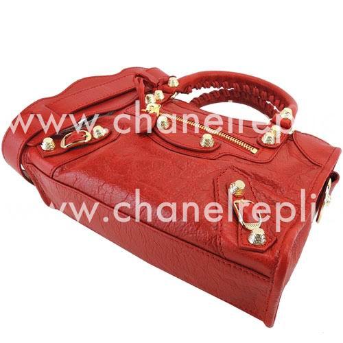 Balenciage City Lambskin Gold hardware Classic Mini Bag Red B2055034