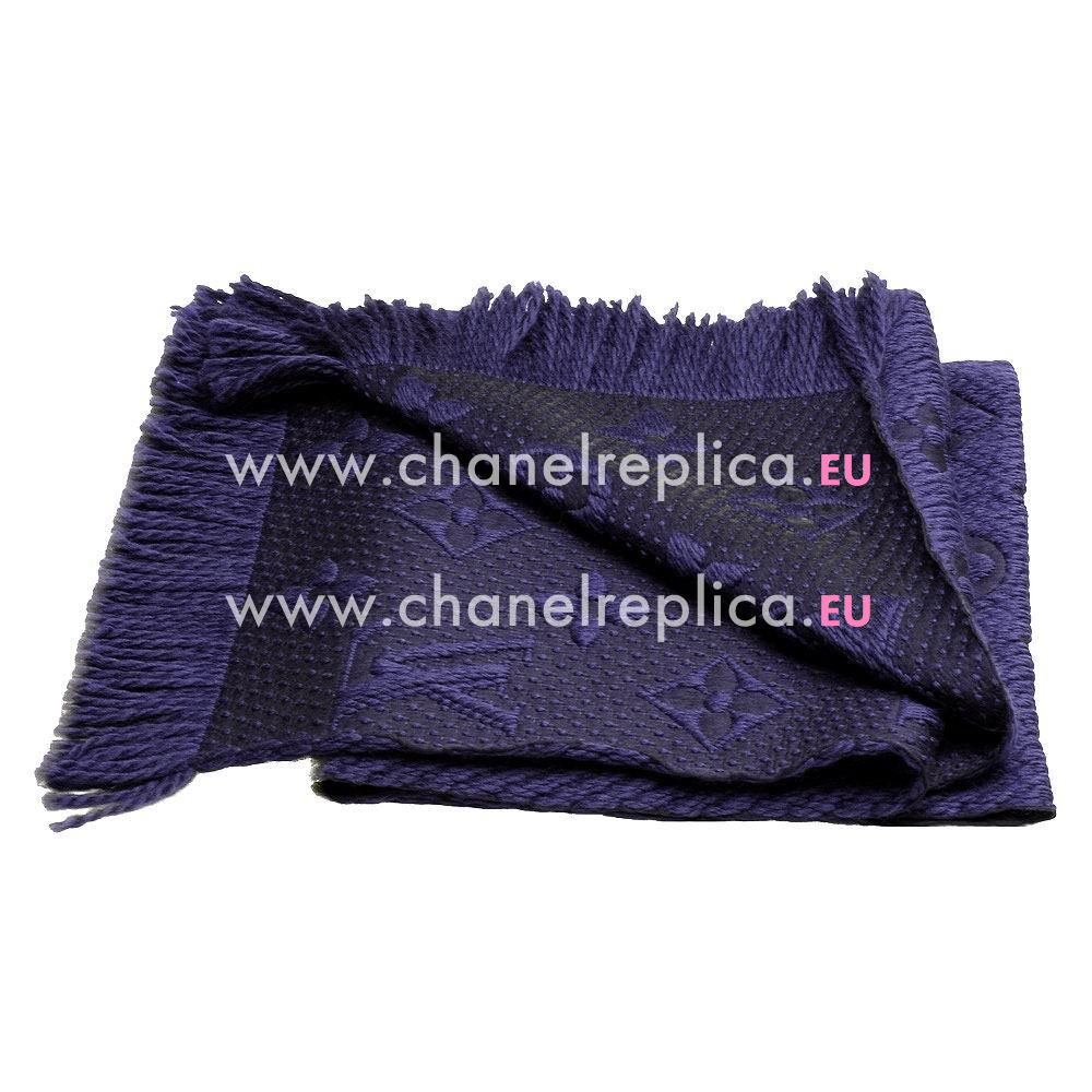 Louis Vuitton Logomania Shine Silk Wool Scarf Violet M75703