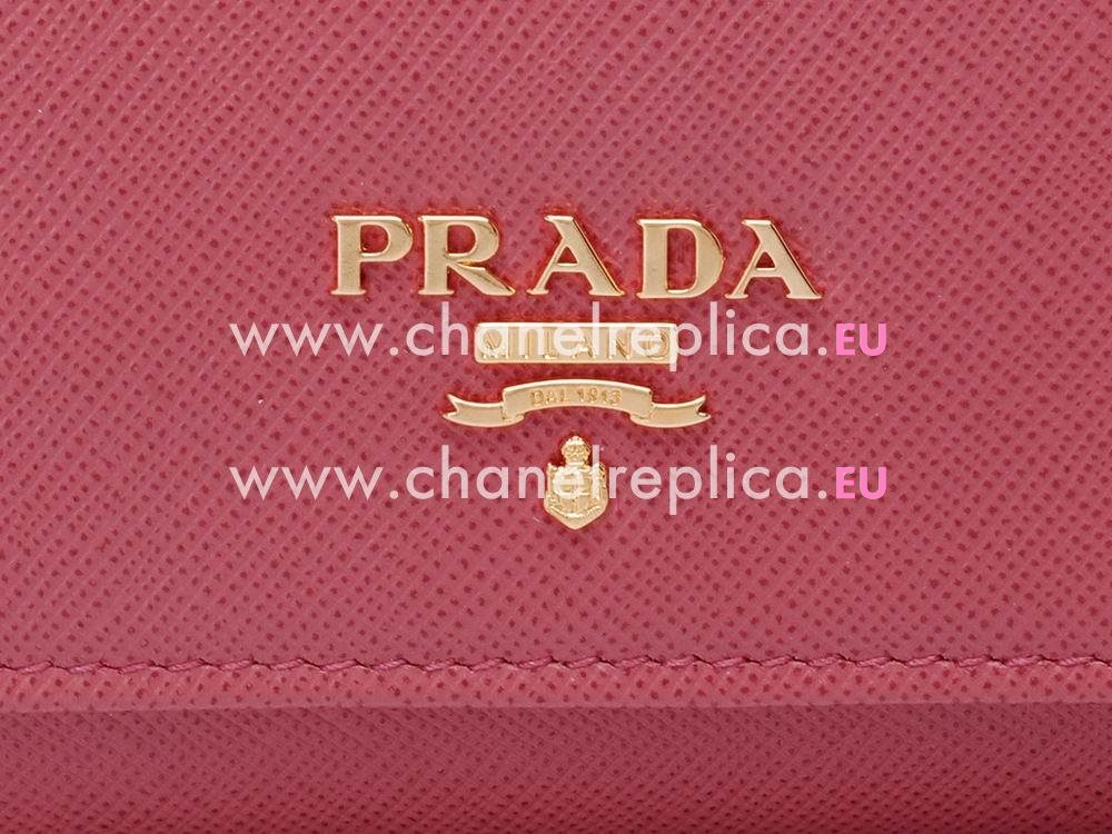 2013 Prada Autumn Cowhide Leather Cluch Rose Pink P463900