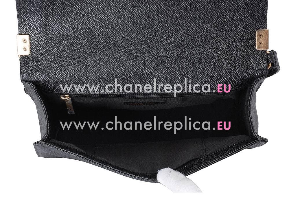 Chanel Caviar Anti-Gold Chain 28cm Boy Bag Black A53654