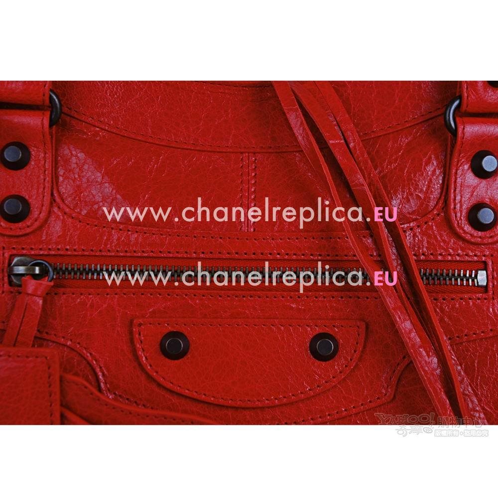 Balenciage Part Time Lambskin Aged Brass hardware Bag Red B4520205