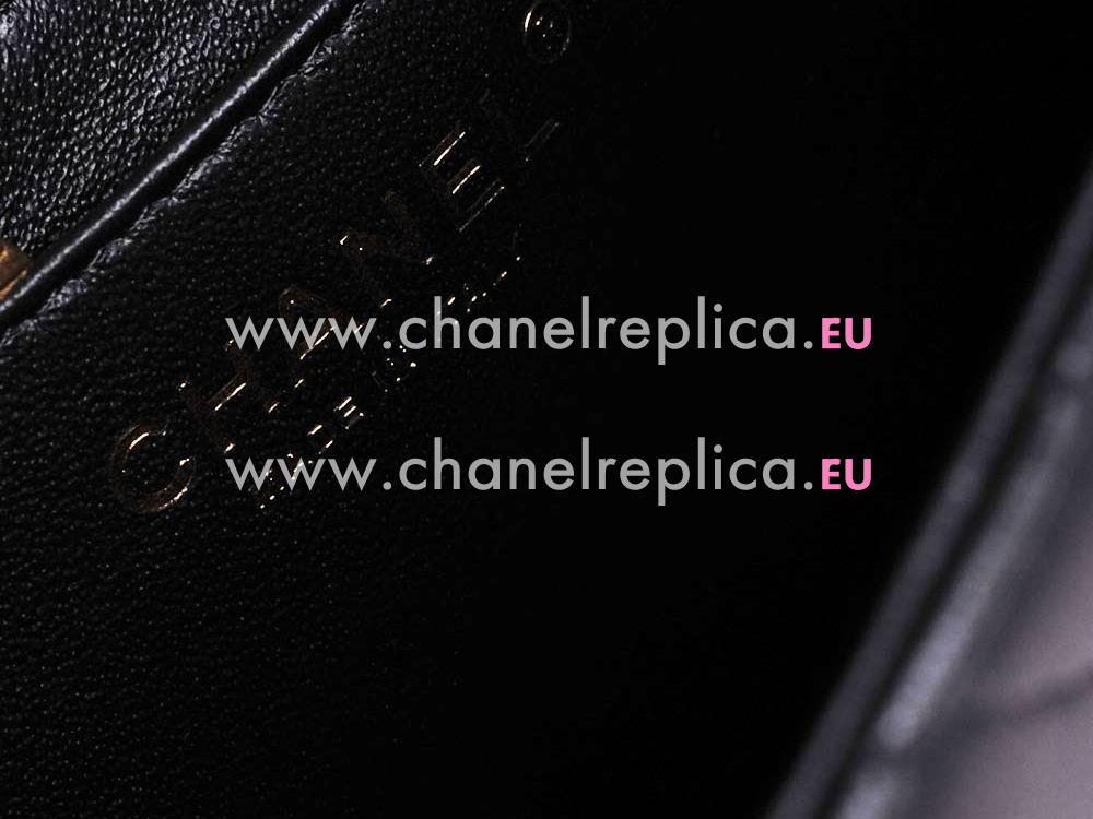 Chanel Lambskin Chevron Mini Coco Gold Chain Black A35200BG