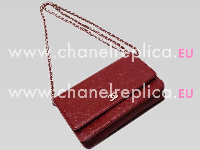 Chanel Camellia Flower Lambskin Woc Bag Red A36203