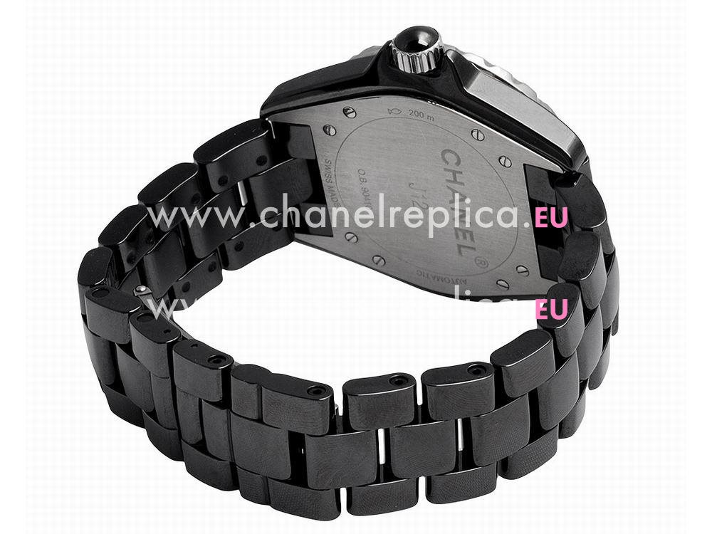 Chanel Black J12 Large Size Special Diamond Dial H1626