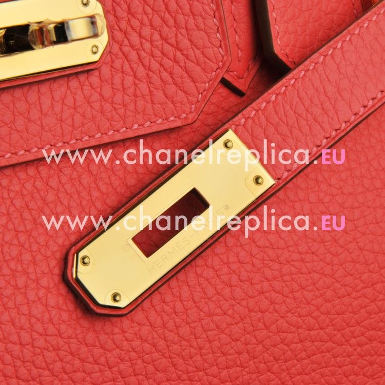 Hermes Birkin 30 T5 Red Togo Leather Gold Hardware Handbag HB1030TTG