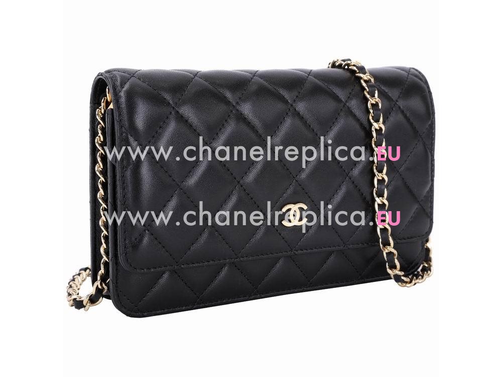 Chanel CC Lambskin Woc Bag Gold Chain Black A33814LBLG