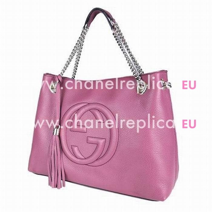 Gucci Soho GG Calfskin Bag Peach Purple G5594639