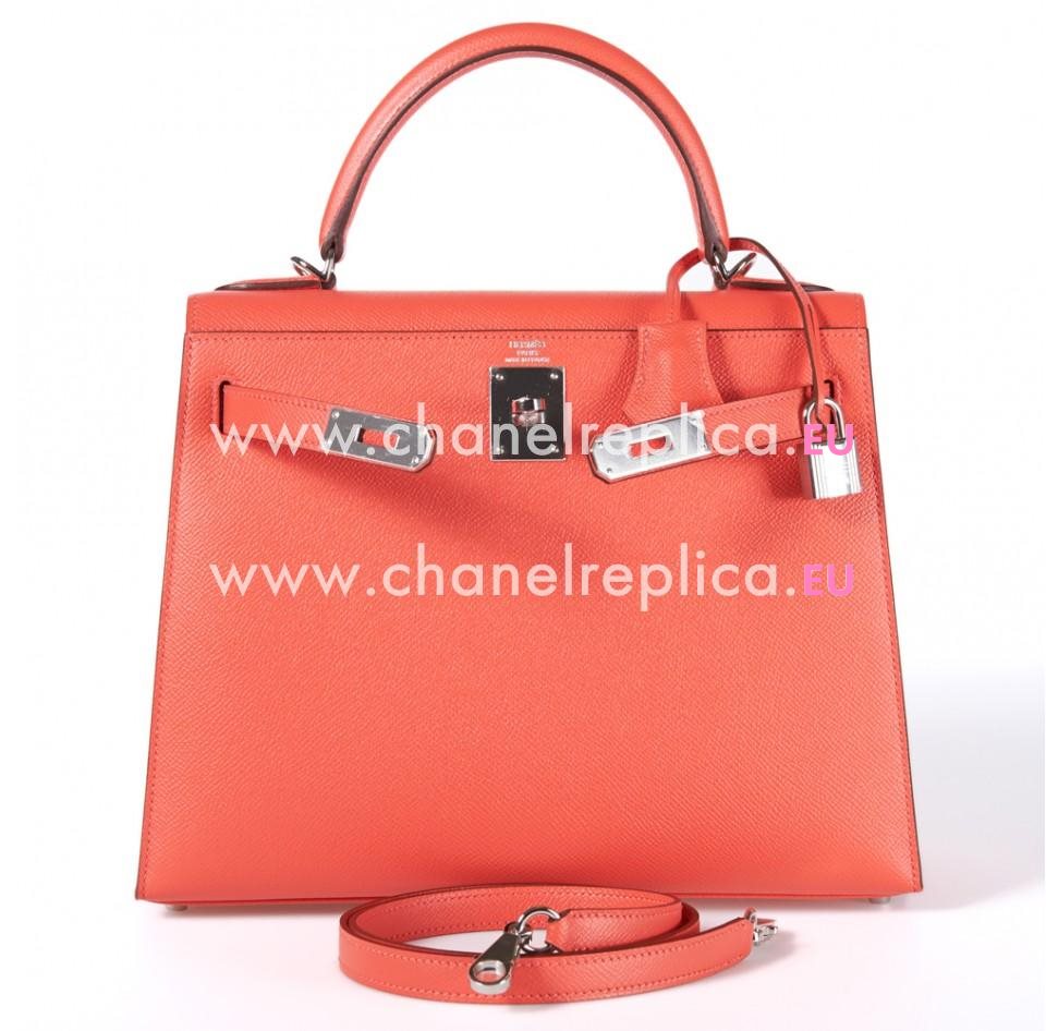 Hermes Kelly 32cm Rose Jaipur Epsom Leather Sellier Bag Palladium Hardware HK1032SZW