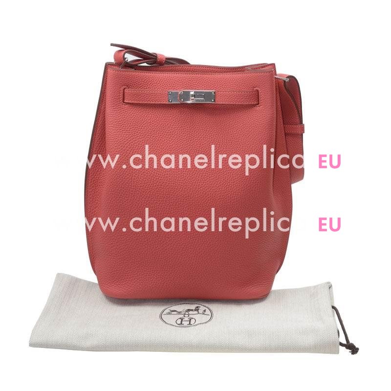 Hermes So Kelly 22 Pink Togo Leahter Handbag With Palladium Hardware HS222RG