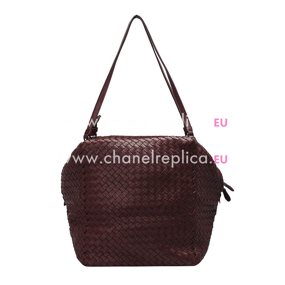 Bottega Veneta Classic Intrecciato Nappa Weave Shoulder Bag In Burgunder B5212050