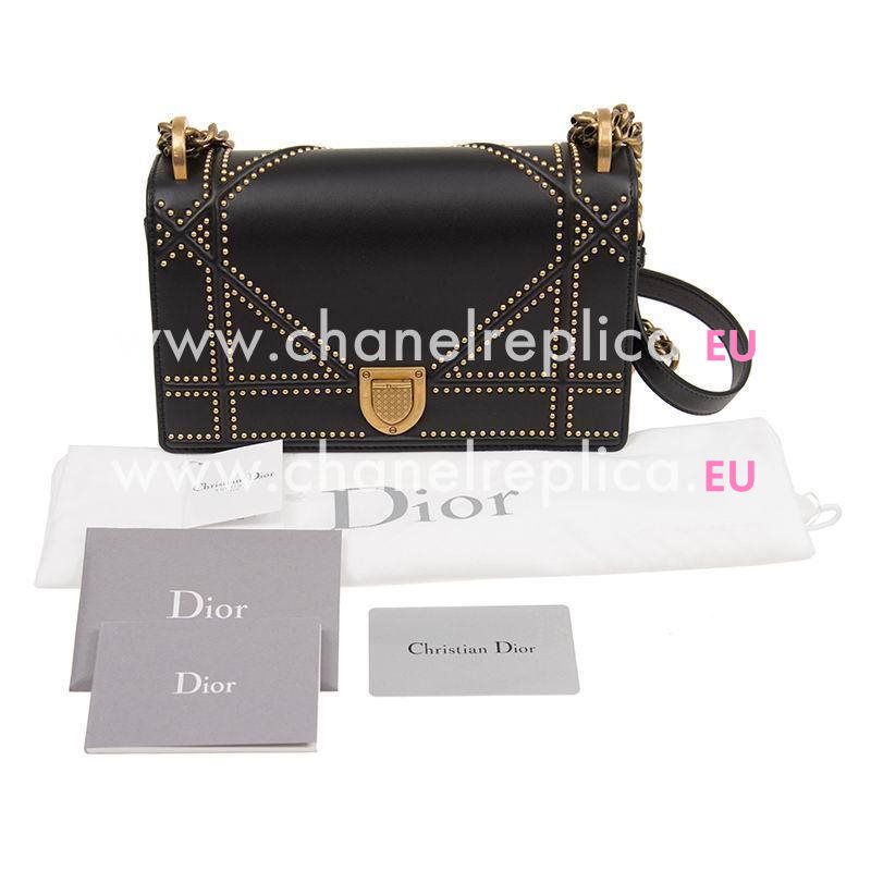 Christian Dior Small Diorama Bag Cowhide Black Anti-Gold Lock M0421CWSR900