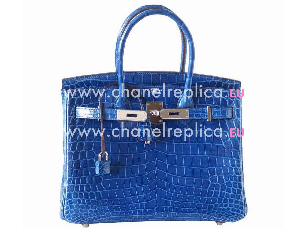 Hermes Birkin 30 Mykonos Crocodile Palladium Hardware Hand Sewing HS5551P