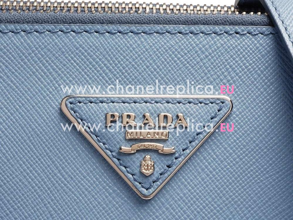 Prada Saffiano Lux Scratch Resistant Calfskin Handbag Light Blue P85226