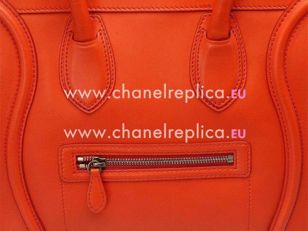 Celine Mini Square Luggage Smooth Calfskin Nano Orange CE52053