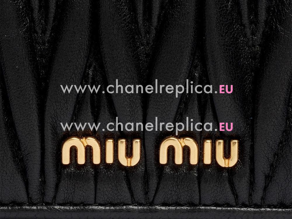 Miu Miu Matelassé Lux Nappa In Nero Clutch RP0345
