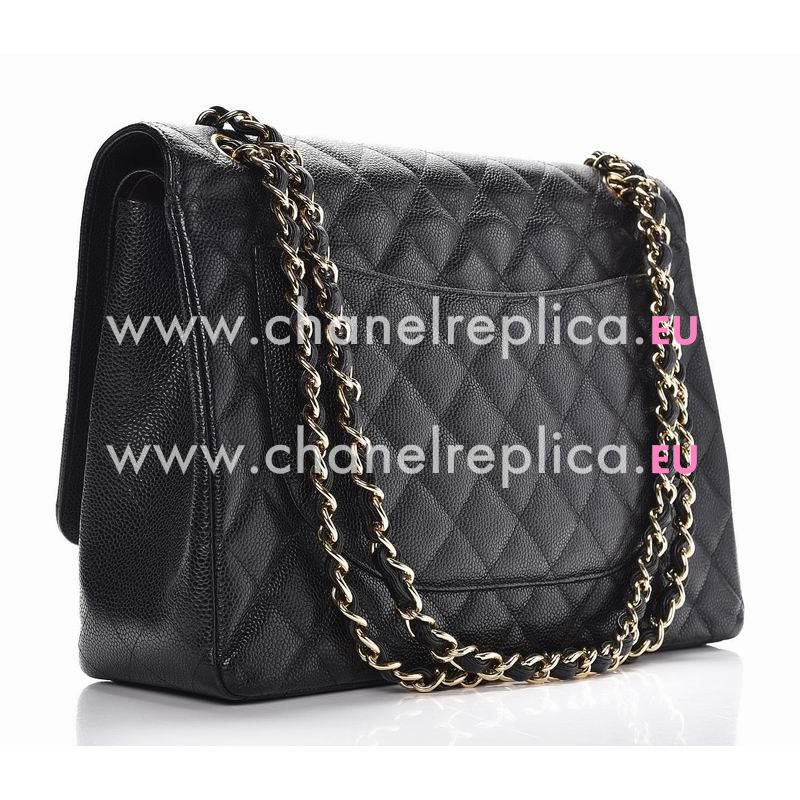 Chanel Cruise Caviar Maxi Bag Double Flap Black(Gold) A47600GH