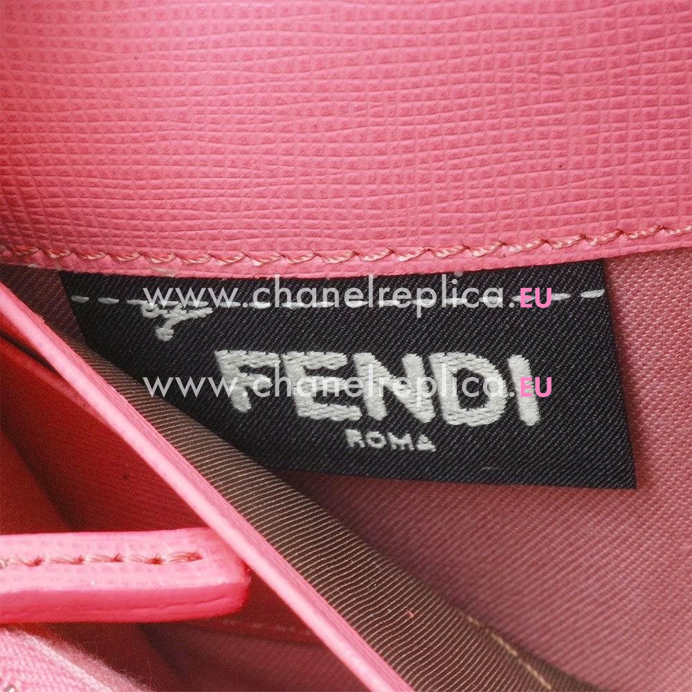 FENDI Monster Crayons Eye Cowhide Leather Wallets Candy Pink F1548721
