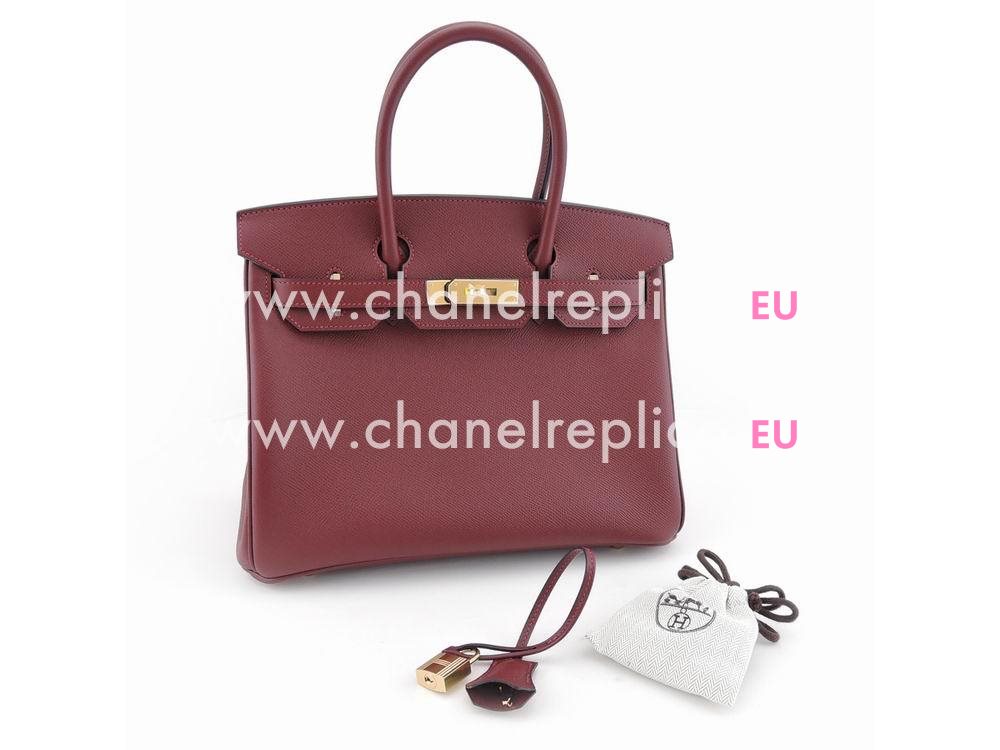 Hermes Birkin 30 Red Leaves 55 Epsom Leather GHD Hand Sew H1030YHG