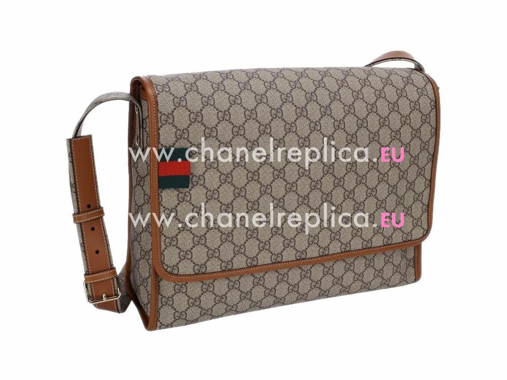 Gucci GG Plus PVC Passenger Shoulder Bag Brown G471030