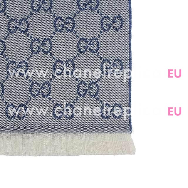 Gucci G Logo Wool Scarf Blue Gray G6102819