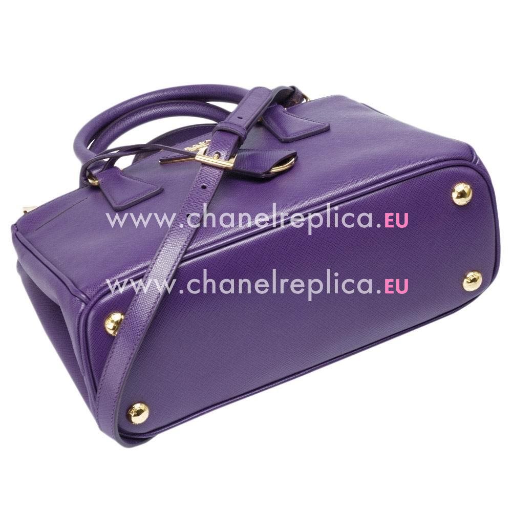 Prada Saffiano Lux Triangle Logo Small Bag In Purple PR527R52