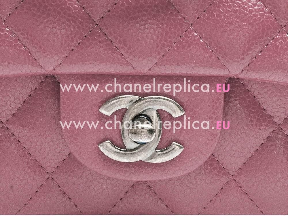 Chanel Caviar Mini Classic Flap Bag Purple Anti-silver A69900C-PIN-PINKPU