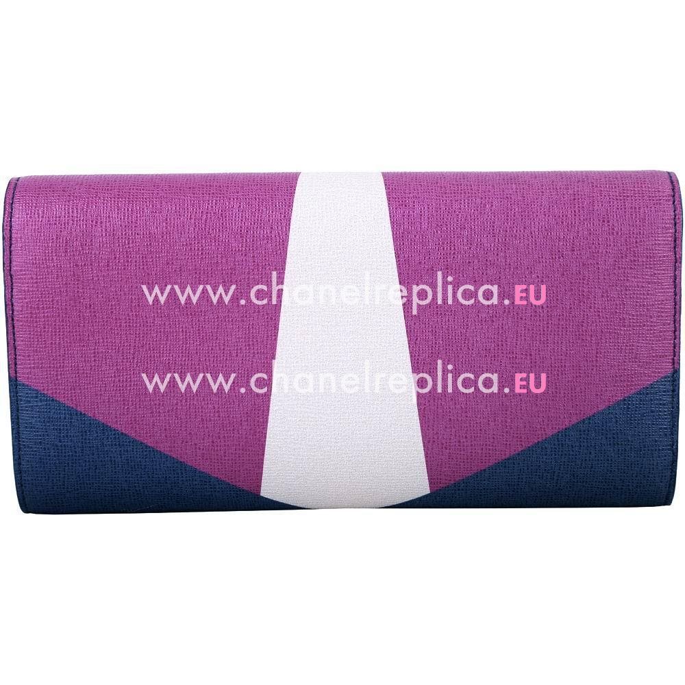 FENDI Crayons Calfskin Wallets Blue/ Pink Purple F1548711