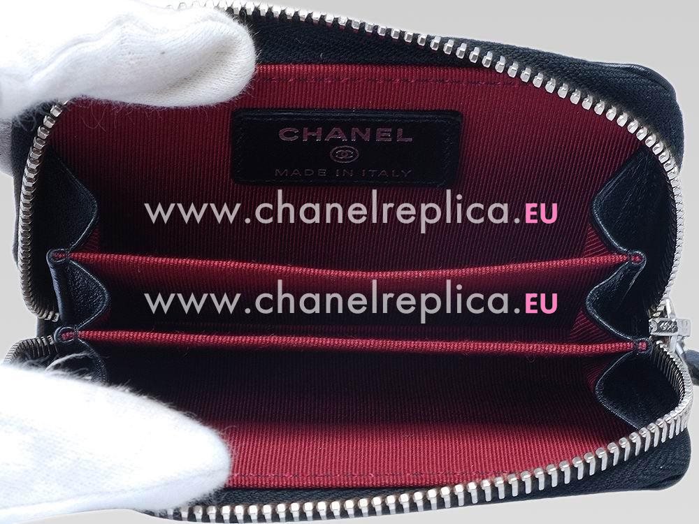 Chanel Lambskin Silver CC Zipper Change Holder A571080
