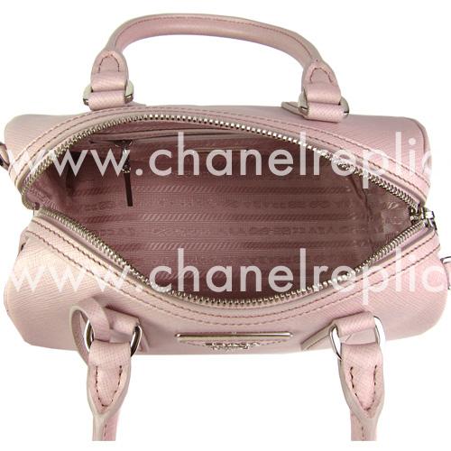 Prada Saffiano Lux Triangle Logo Boston Mini Bag Pink PCL846Y