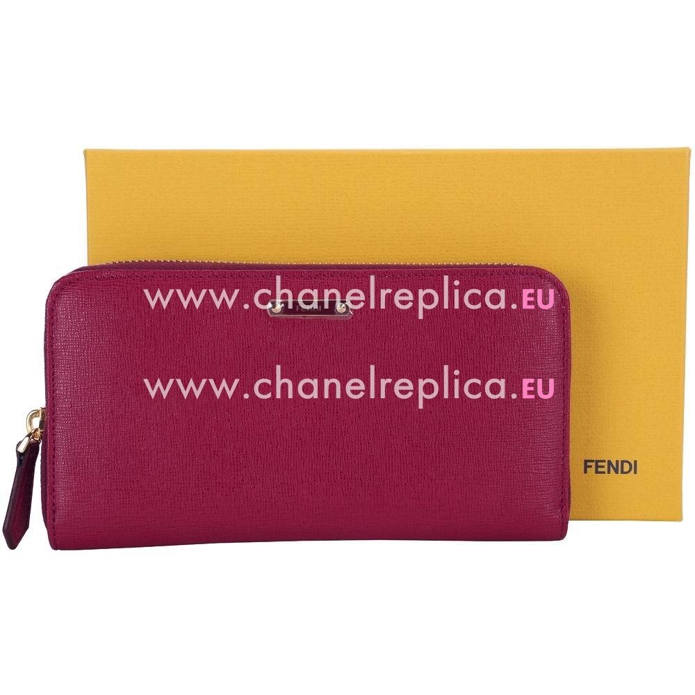 FENDI Calfskin Wallets Bag Purple Red F4560464