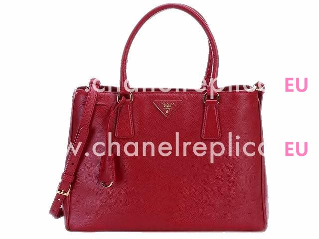 Prada Saffiano Lux Triangle Logo Handhand Red PR43926