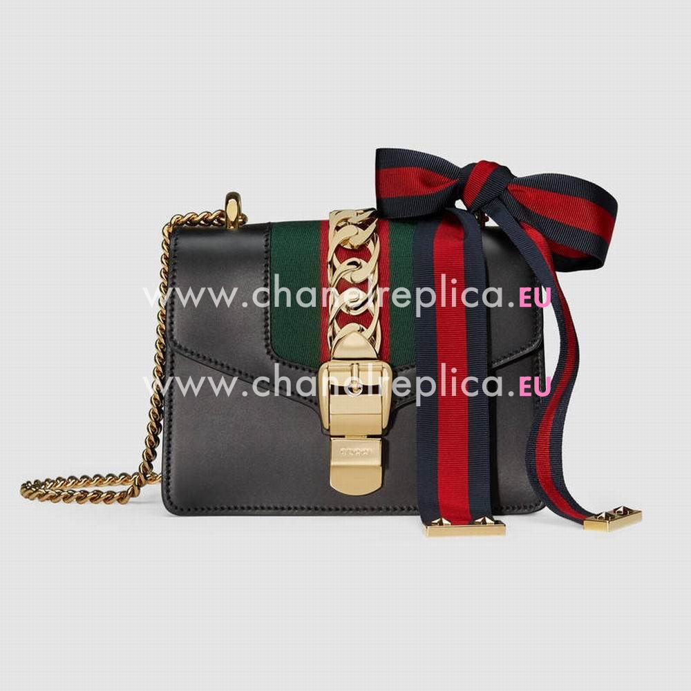 Gucci Sylvie leather mini chain bag 431666 CVLEG 8638