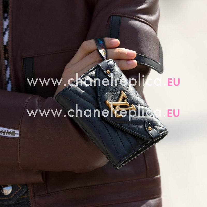 Louis Vuitton Clafskin Leather Louis Vuitton New Wave Compact Wallet M63427