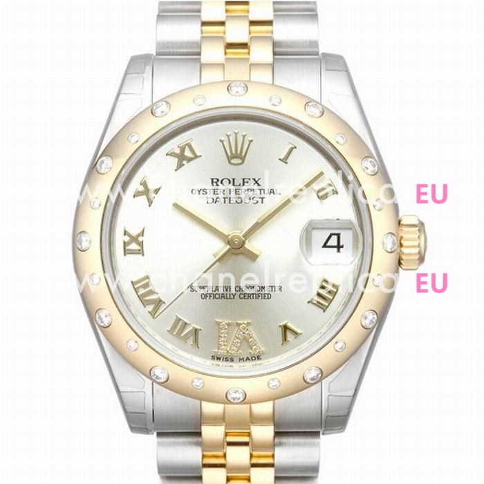 Rolex Datejust Automatic 31mm 18K Rose Gold Stainless Steel Watch Silvery R178343