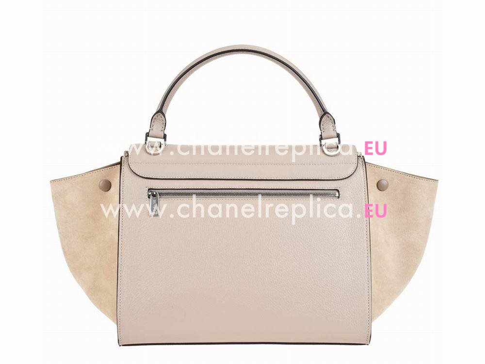 CELINE Medium Calfskin & Chamois Luggage Milk Tea CE486585