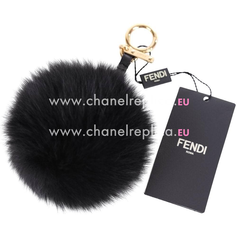 FENDI Pompon Bag Charm The Fox Pendant Black F6122810