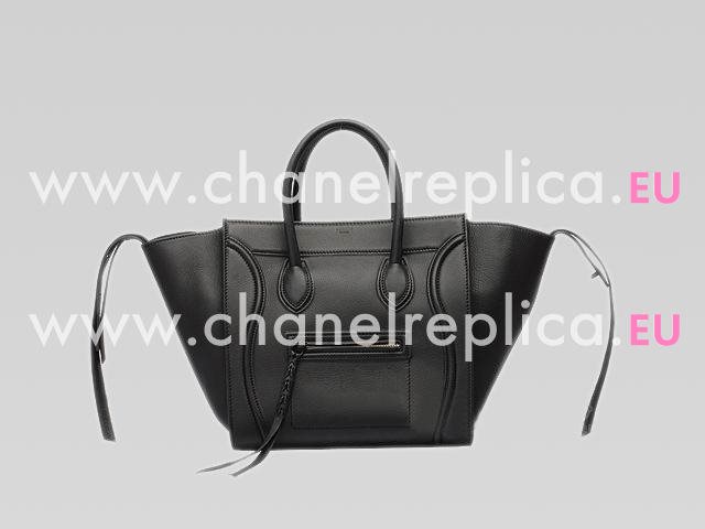Celine Small Luggage Phantom Square Calfskin Bag Black 169951BLG