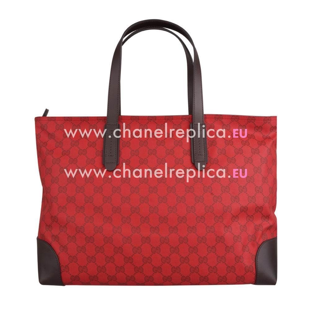 Gucci Classic GG Weaving Tote Bag In Red G559493