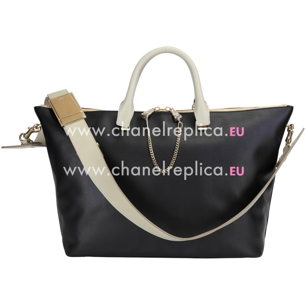 Chloe Baylee Calfskin Hand Bag In Black/Gray C5368996