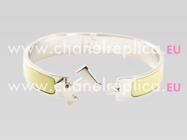 Hermes Click Bracelet primrose yellow &Silver HB2109