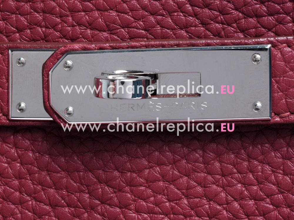 Hermes Jysiere P Clemence 31cm Bag Ruby(silver) A59798