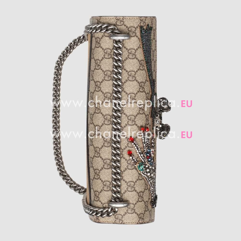Gucci Dionysus embroidered GG Supreme Canvas shoulder bag Brown Style 403348 K2LKN 8701