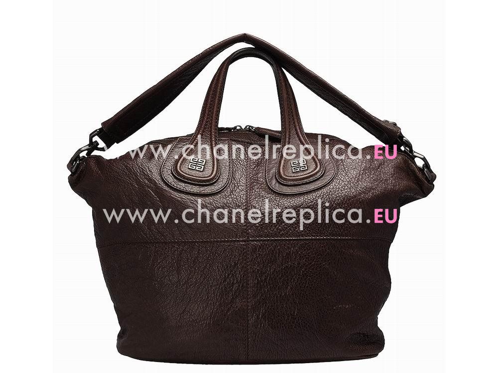 Givenchy Nightingale Medium Bag In Distressed Goatskin Coffee G515229