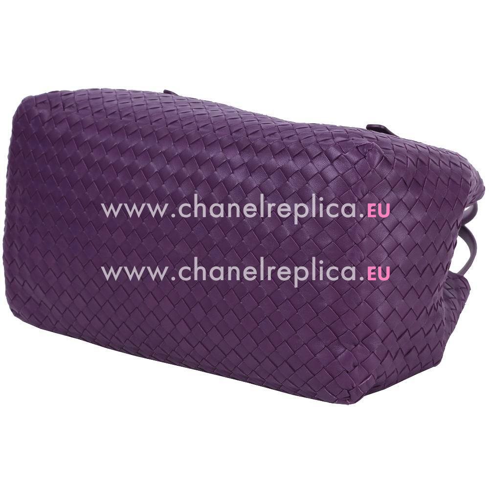 Bottega Veneta Classic Nappa Leather Woven Tote Bag Purple B5932023