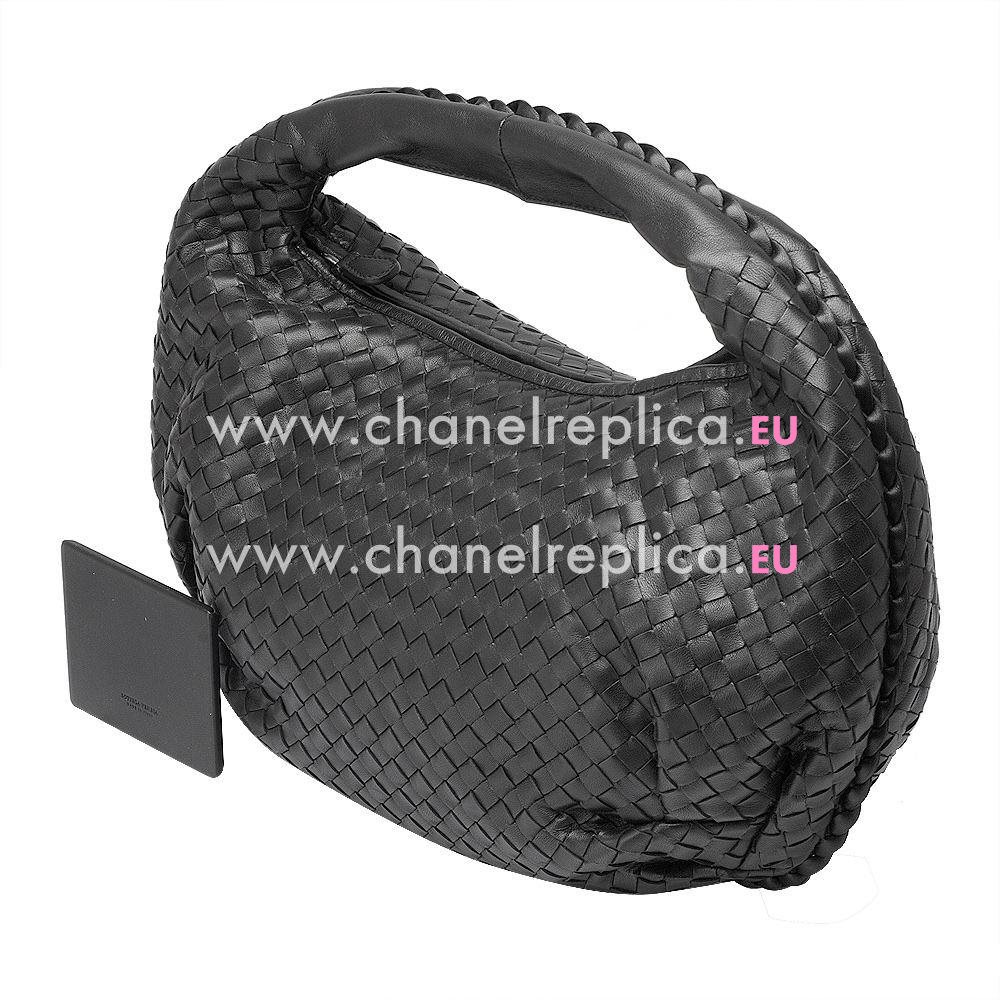 Bottega Veneta Classic Intrecciato Nappa Weave Falcate Shoulder Bag In Gray Blue BV515159