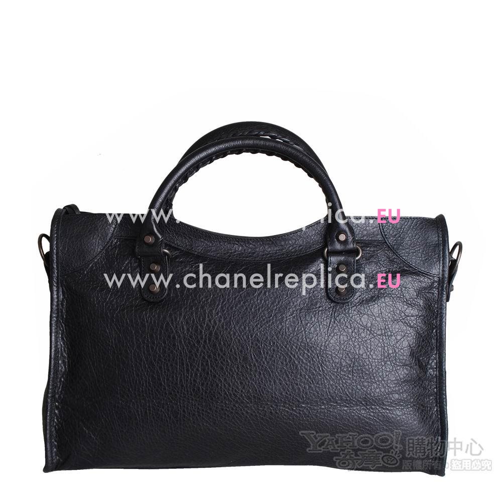 Balenciage City Lambskin Aged Brass hardware Classic Bag Black B4512980