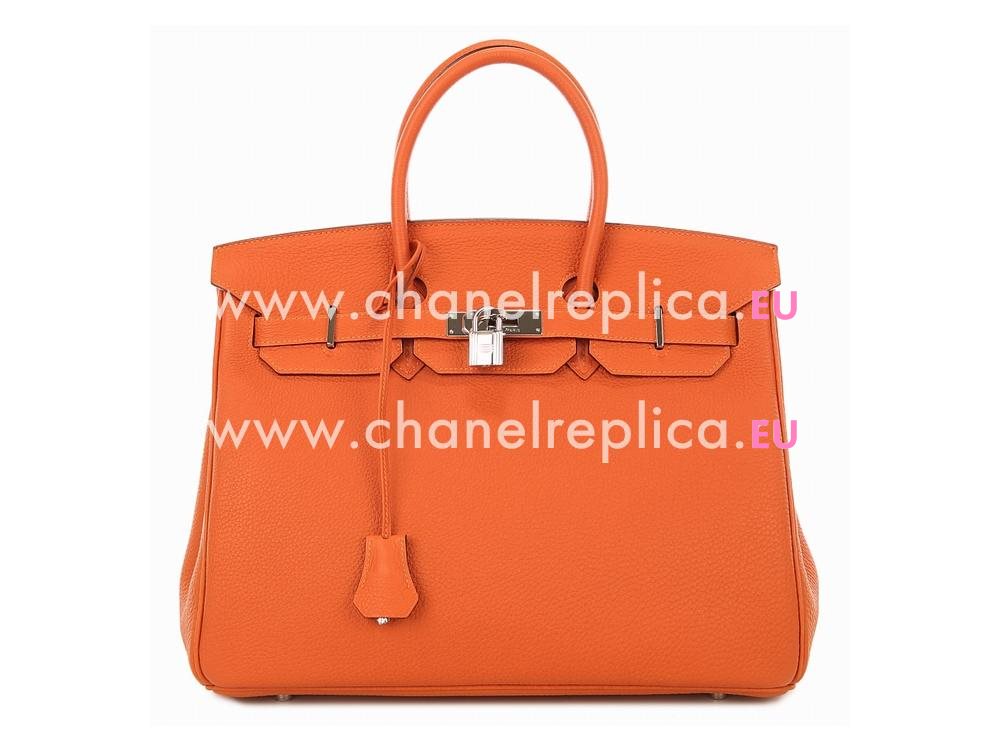 HERMES BIRKIN 35 TOGO Leather Palladium Hardware Hand Sew H1043-O