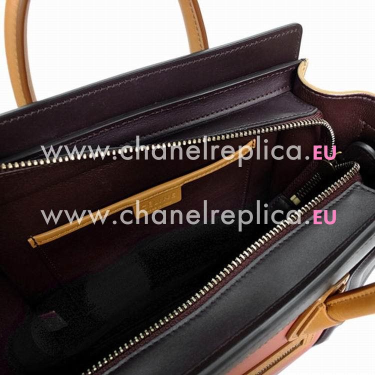 Celine Nano Luggage Calfskin Bag Coffee/Terra Cotta CE645E26