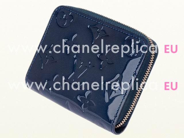 Louis Vuitton 2012 Monogram Vernis Zippy Wallet Blue M93663