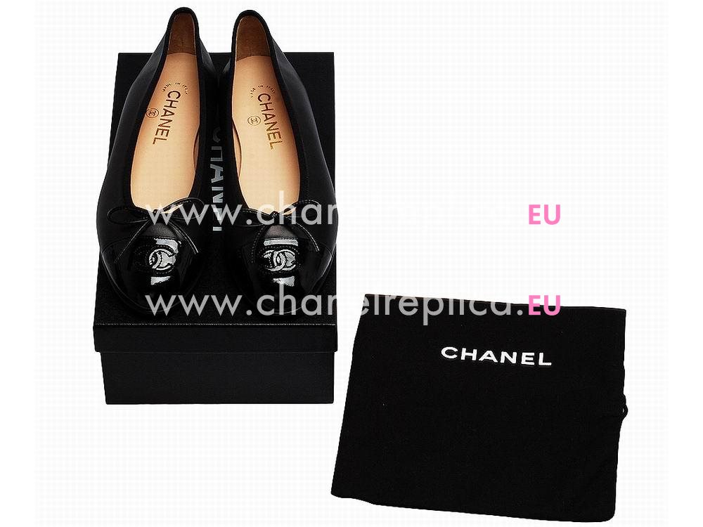 Chanel Double CC Lambskin Bowknot Shoes In Noir G02820